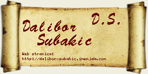 Dalibor Šubakić vizit kartica